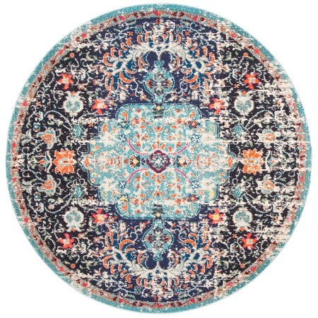 Safavieh 11 x 11 ft. Madison 400 Power Loomed Round Area Rug; Black & Teal MAD447Z-11R